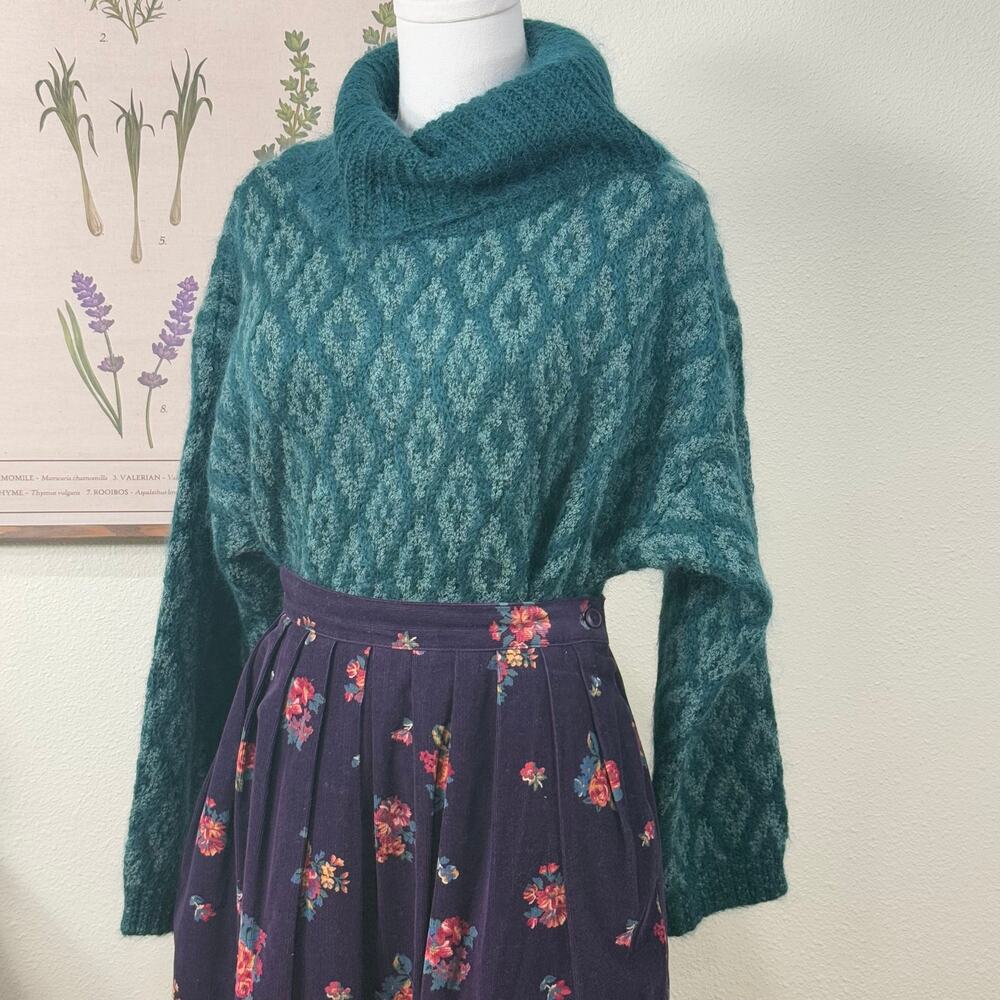 Vintage 80s 90s Oversized Mohair Turtleneck Sweater Retro Grandma Whimsigoth MP